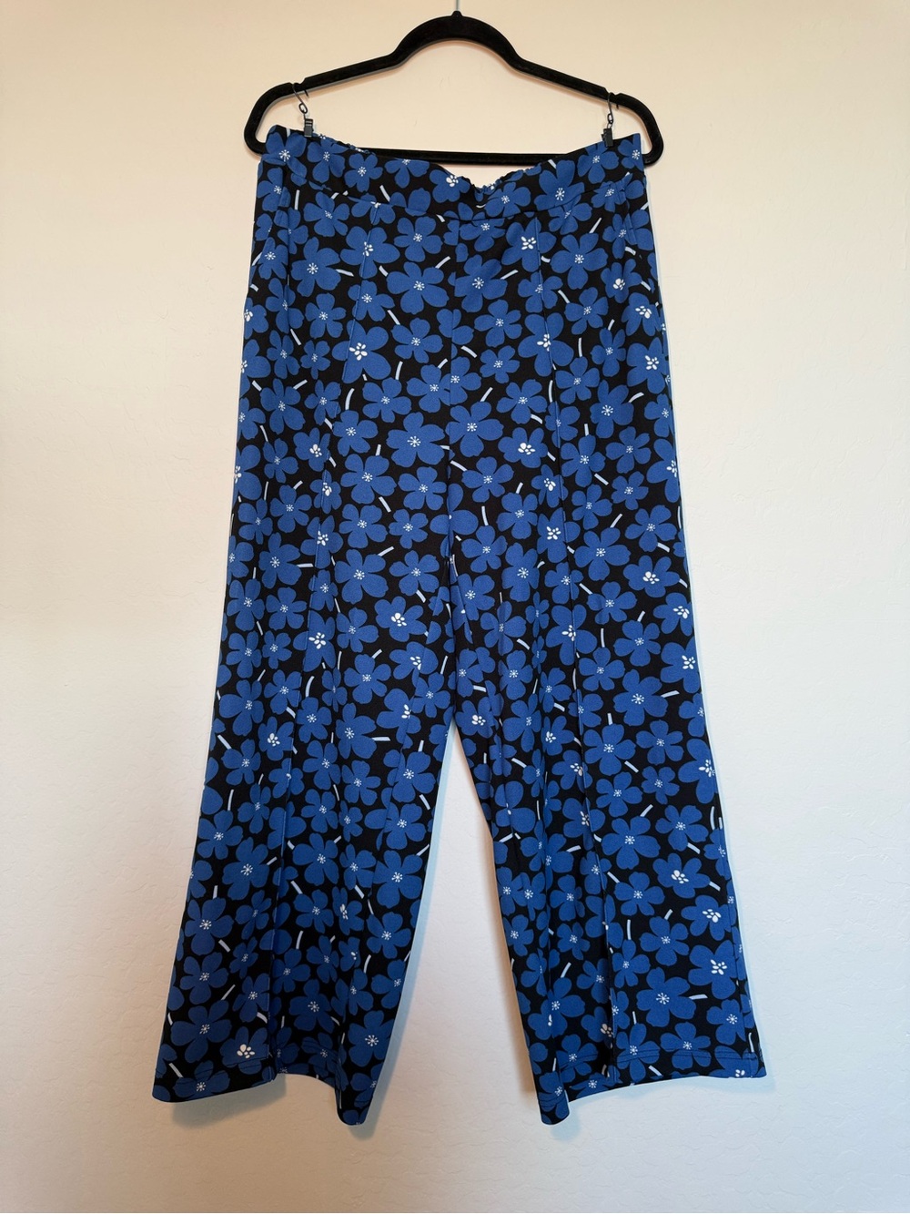 MELLODAY Blue Floral Wide-Leg Pants